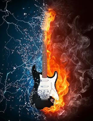 Download Electric Guitar on Fire, Jumbo Oversized: Blank 150 Page Lined Journal for Your Thoughts, Ideas, and Inspiration - NOT A BOOK file in PDF