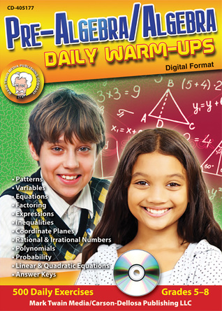 Read online Pre-Algebra/Algebra Daily Warm-ups CD-ROM, Grades 5 - 8 - Twain Media Mark file in ePub