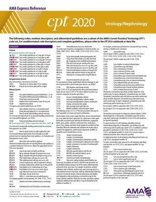 Read online CPT 2020 Express Reference Coding Card: Urology/Nephrology - American Medical Association | PDF